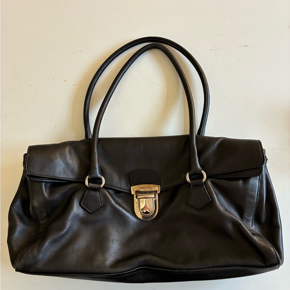 Prada Black Leather Shoulder Bag